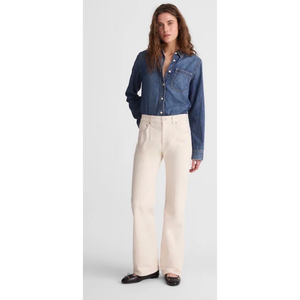 Madewell Relaxed Bootcut Jeans Womens 29‎ Cream New High Rise NY063